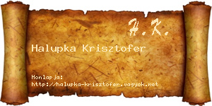 Halupka Krisztofer névjegykártya