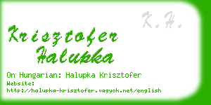 krisztofer halupka business card